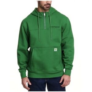 John Deere Quarter Zip Hoodie Mens Large Green NEW Embroidered Logo